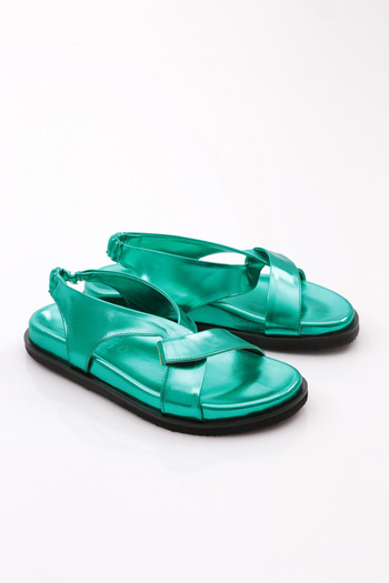 DGN Green Cross Strap Women's Sandals