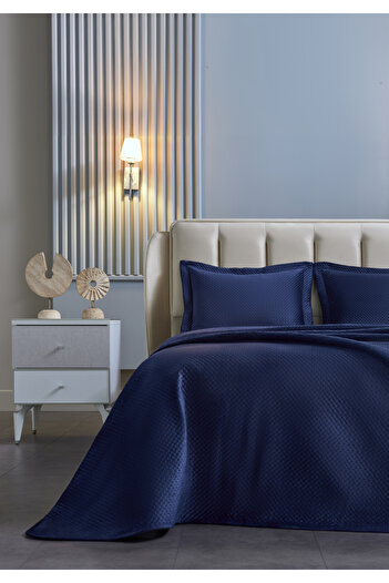 Doqu Home Napoli Yatak Örtüsü Çift Kişilik - Lacivert
