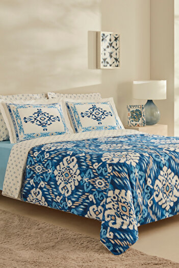Karaca Home Blue Venos Double Duvet Cover Set