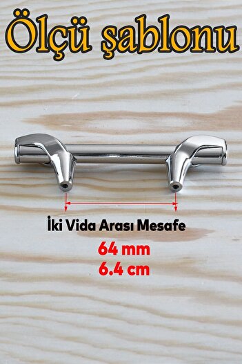 Badem10 Prade 64 mm Chrome Metal Handle Furniture Kitchen Drawer Door Cabinet Handles Handle Cabinet Handle