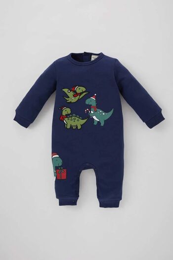 DeFacto New Year's Themed Baby Boy Jumpsuit - Thick Long Sleeve B4240a5nv241mc