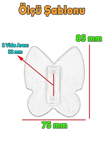 Badem10 Butterfly Children's Room - Furniture, Kitchen Drawer, Lid Plastic Matte White 32 mm