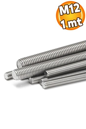 Badem10 M12x1000 mm Saplama Galvanizli Gijon Rot Tij Başsız Civata