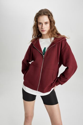 DeFacto Comfortable Cut Hooded Zippered Sweatshirt - Tycechh3bn 170359304698658