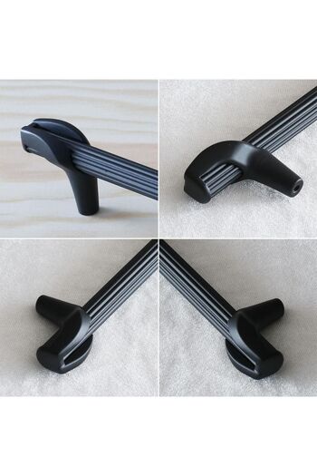 Badem10 Mâner pentru dulap din metal negru 128 mm 12,8 cm Sertar de bucătărie (PREMIUM)