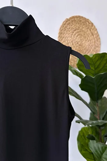 Ka Hijab Lycra Turtleneck Tunic Underwear - Black