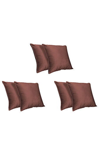In House 6 Pieces Velvet Decorative Cushion Set Solid Design - 45x45 cm