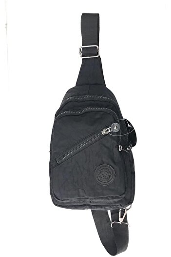 Bevitton Unisex Black Water Resistant Fabric Front Crossbody Bag / 3200