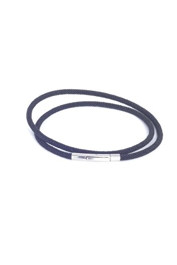 LABALABA MEN'S STEEL CLOSURE BLACK ACRYLIC COIL BRACELET