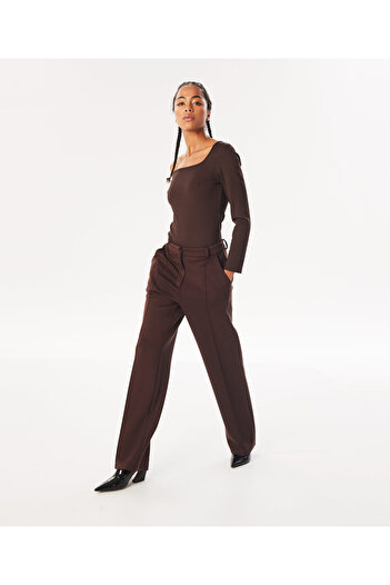 Twist Brown Woven Trousers