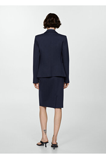 MANGO Woman Parlak Mavi Kadın  Blazer Ceket 67140485