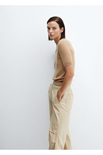 MANGO Woman Kum Rengi Kadın Pantolon 57050466