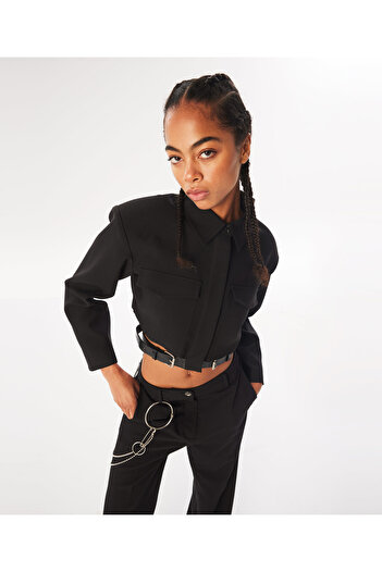 Twist Black Woven Jacket