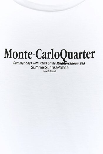 The Champ Clothing Γυναικείο μπλουζάκι Monte Carlo Written Oversize Λευκό