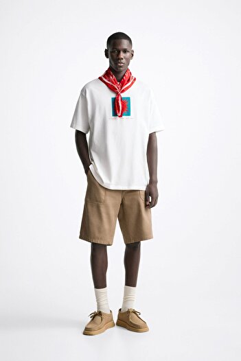 The Champ Clothing Λευκό ανδρικό μπλουζάκι Oversize - Crew Neck, τυπωμένο 'Afraid Of Real World'