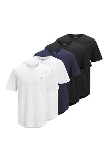 Jack & Jones Premium T-Shirt 5er-Pack Einfarbig Rundhals T-Shirt