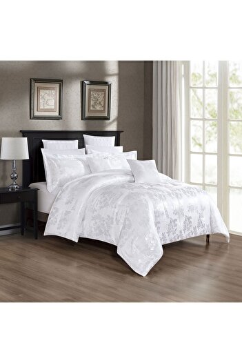 In House Matilda | 10 Pieces  Jacquard Comforter Set - King - 260x240 cm - White