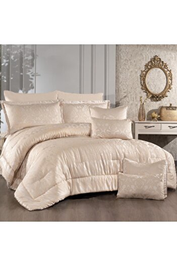 In House Brighton | 10 Pieces Copland Comforter Set - King - 260x240 cm - 202 - Beige