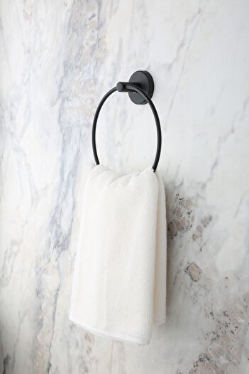 MultiStore Black Bathroom Organizer - Ring Towel Holder