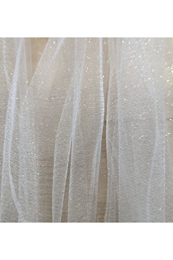 VENÜS MODA by Pınar White Glitter Tulle Pareo - Beach Accessory Skirt