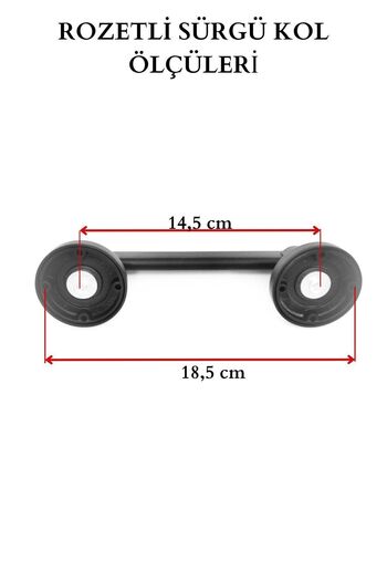 HOBİDABİ Rozetli Mat Siyah Çekme Kol 14.5 Cm Sürgülü Kapı Kolu 1 Adet