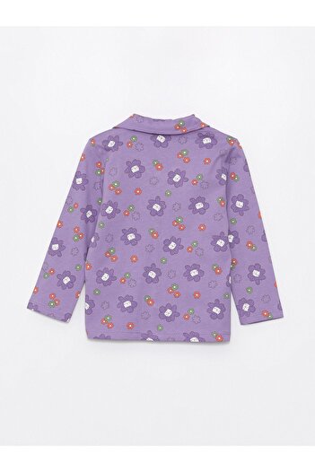 LC Waikiki Gömlek Yaka Uzun Kollu Baskılı Kız Bebek Pijama Takımı