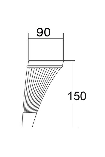 Badem10 Iron Set of 6 Furniture TV Unit Sofa Bed Sofa Support Leg 15 cm White Leg M8 Bolted