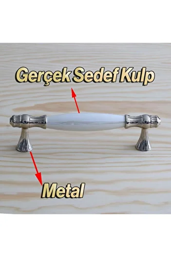 Badem10 Real Mother of Pearl (Premium) White 128 mm Cabinet and Kitchen Drawer Door Handles