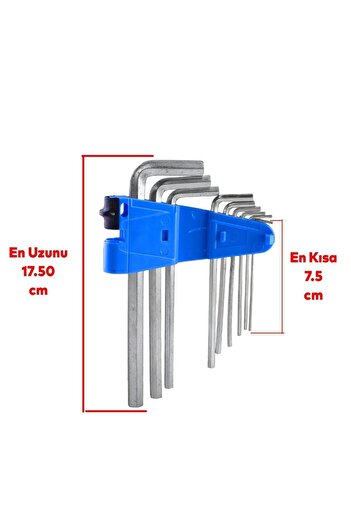 Badem10 Allen Allen Chrome Key - 9-Piece Long Set, 1.5 2 2.5 3 4 5 6 8 10 mm, Hexagonal Screw Clamping Removal Metal
