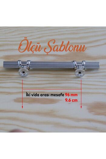 Badem10 Emir (Premium) Chrome 96 mm - 9.6 cm Metal Furniture Kitchen Drawer Cabinet Cabinet Handles Handle Handle