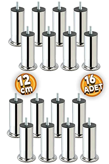 Badem10 M8 Furniture Sofa - Fine Tooth Metal Legs, 12 Cm Heightening Legs, 16 Pieces