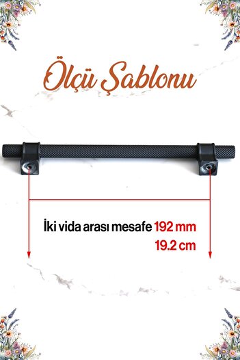 Badem10 Hisar Siyah Metal Kulp 192 Mm-19.2 Cm Mobilya Mutfak Çekmece Dolabı Dolap Kulpları Kulbu Kulpu