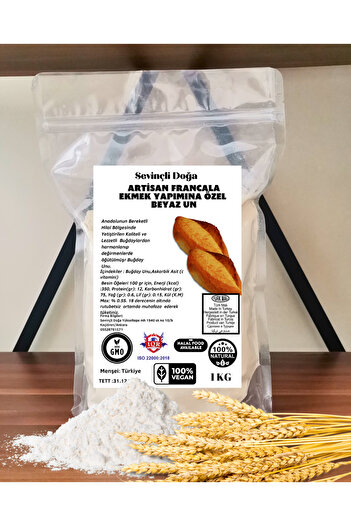 Sevinçli Doğa 2 KG ARTİSAN FRANCALA (SOMUN) EKMEK YAPIMINA ÖZEL BEYAZ UN