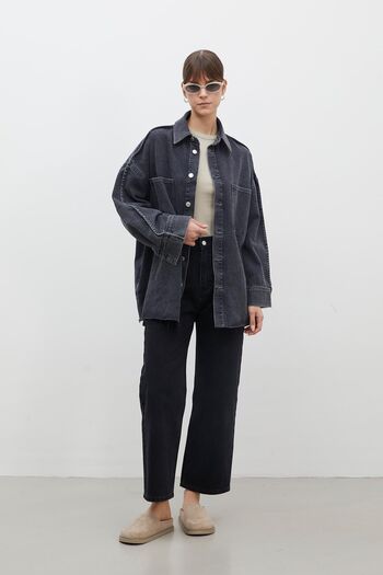 Manuka OVERSIZE DENIM SHIRT JACKET ANTHRACITE