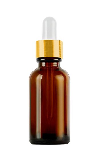 Afracam 100 ml Amber Cam Damlalık Serum Şişesi 100 Cc Gold Metal Kapaklı Kahverengi Dropper Cam Şişe 1 Adet