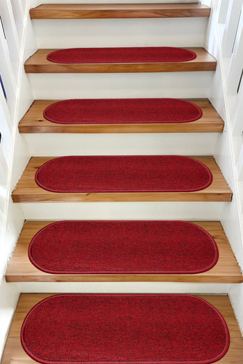 Stepmat Claret Red Economic Capsule Curl - 16-Piece Step and Stair Mat