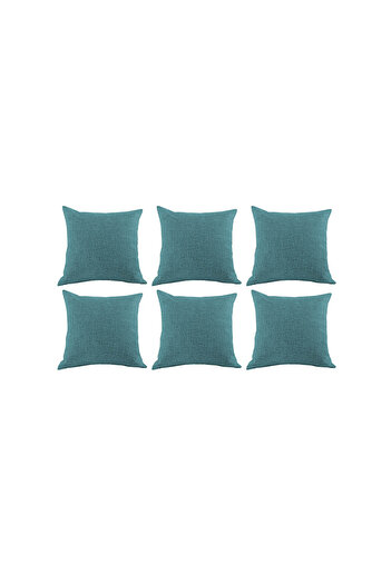 In House 6 Pieces Linen Decorative Cushion Set Solid Design - 45x45 cm
