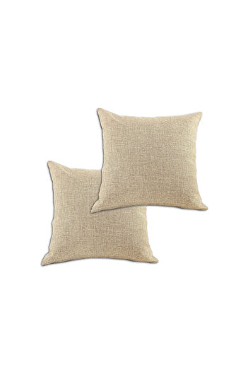 In House 2 Pieces Linen Decorative Cushion Set Solid Design - 45x45 cm
