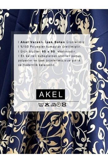 Akel Silk Satin Scarf - Gilded Design