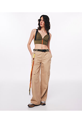 Twist Beige Woven Trousers