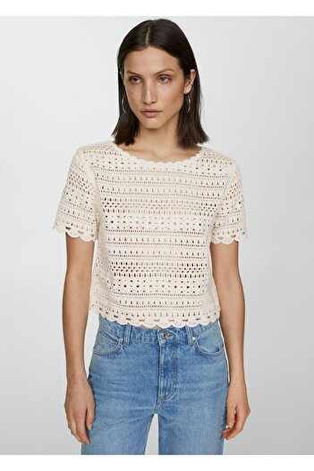 MANGO Woman Knitwear Sweater - Openwork Detail