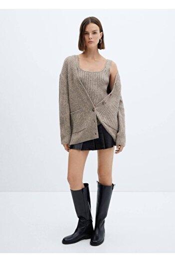 MANGO Woman Ribbed suspender blouse