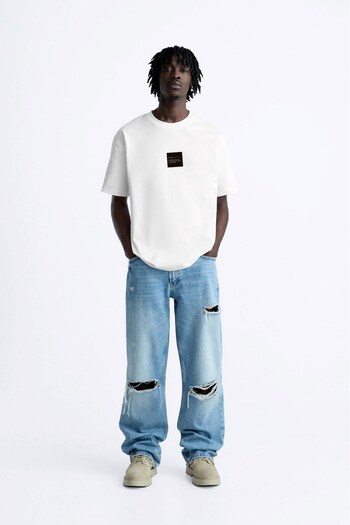 The Champ Clothing Ανδρικό μπλουζάκι Crew Neck Syzygy Written Oversize Λευκό