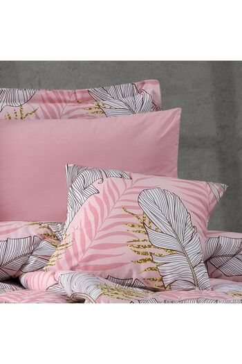 In House Dijon | 8 Pieces Ranforce Cotton Comforter Set - King - 260x240 cm - 23362-v4 - Pink & Grey