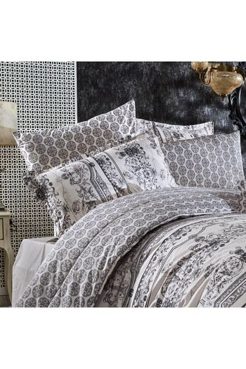 In House landor | 8 Pieces Ranforce Cotton Comforter Set from In House - King - 260x240 cm - White & Grey