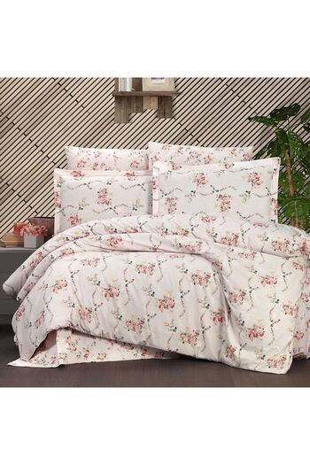In House Buno Star | 8 Pieces Ranforce Cotton Comforter Set from In House - King - 260x240 cm - Pink