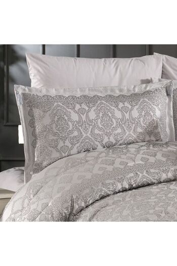 In House Brighton | 10 Pieces Copland Comforter Set - King - 260x240 cm - 200 - Silver
