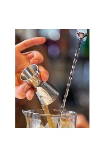 adin tasarım Bar Spoon with Mallet Jigger 2/4 Cl Cocktail Scale Bartender Bar Set Cocktail Mixing Spoon