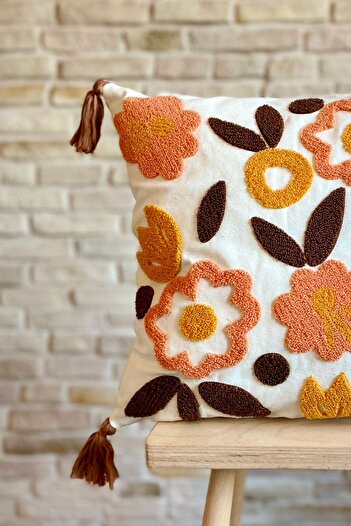 SWITA Single Decorative Special Design Punch Embroidered Throw Pillow Cover