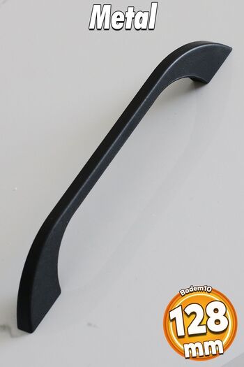 Badem10 Metal Furniture - Meriç Handle 128 mm Kitchen Drawer Cabinet Black Color